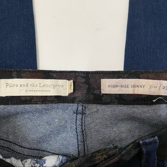 Pilcro Ultra Hi Rise Floral Contrast Skinny Jeans - Picture 14 of 14